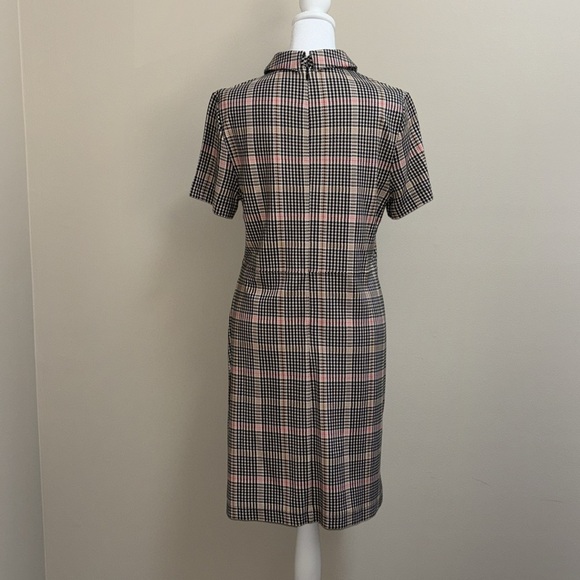 NWT Loft Plaid Ponte Button Pocket Shift Dress Size Small - Picture 3 of 9
